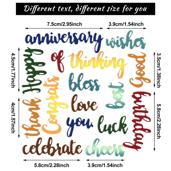 16 Pieces Blessing Cutting Dies Word Dies for Card Making Celebration Cutting Dies Embossing Script Die Stencils for DIY Scrapbook Card Making Decoration(Charming Style)
