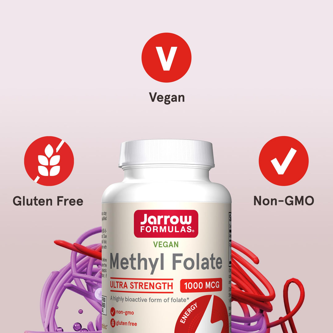 ® Methyl Folate 1000 mcg, Dietary Supplement, Methyl Folate for Cellular Energy Support, 100 Veggie Capsules, 100 Day Supply