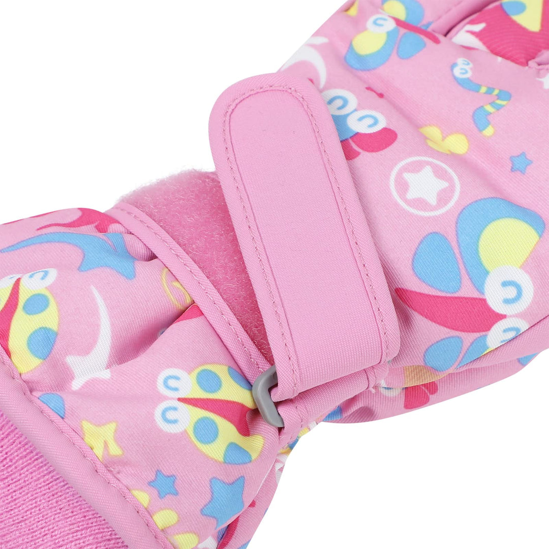 Winter Gloves for Kids Waterproof Boys Girls Snow Ski Gloves Toddler Snowboarding Gloves Windproof Pink S