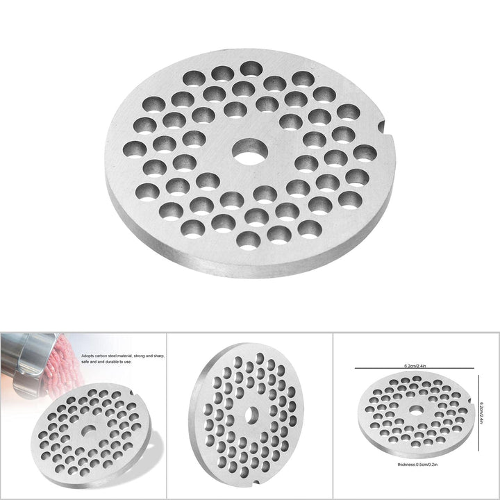 Meat Grinder Plates, Stainless Steel Meat Grinder Blade Mincer Meat Grinder Crusher Mincer Plate Disc with Hole for Kitchen Replacement Accessory (5mm)