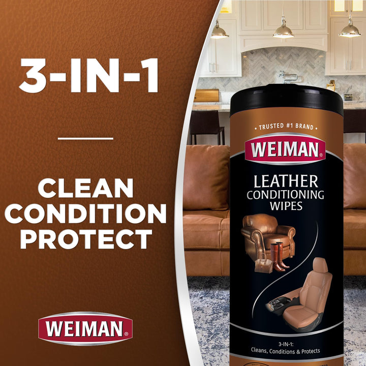 Leather Cleaner &amp; Conditioner Care Kit | Restores Leather Surfaces | Ultra Violet Protectants Help Prevent Cracking or Fading of Leather Furniture, Car Seats, Shoes