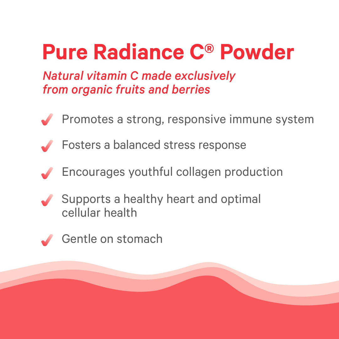 Pure Synergy Pure Radiance C | Organic Vitamin C Powder | 100% Natural, Whole Food, Non-GMO Supplement with Camu Camu Extract | for Immune and Collagen Support (4 oz Powder)