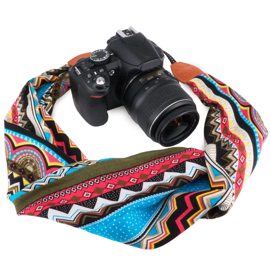 Soft Scarf Camera Neck Shoulder Strap Belt Compatible with All DSLR/SLR/Digital Camera (DC) / Instant Camera Etc, Multicolored