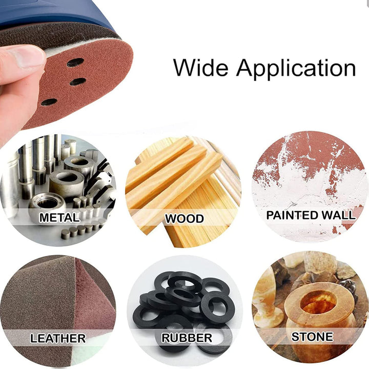 40 Pcs 5 Inch Sanding Discs Sandpaper 8 Hole Hook for R