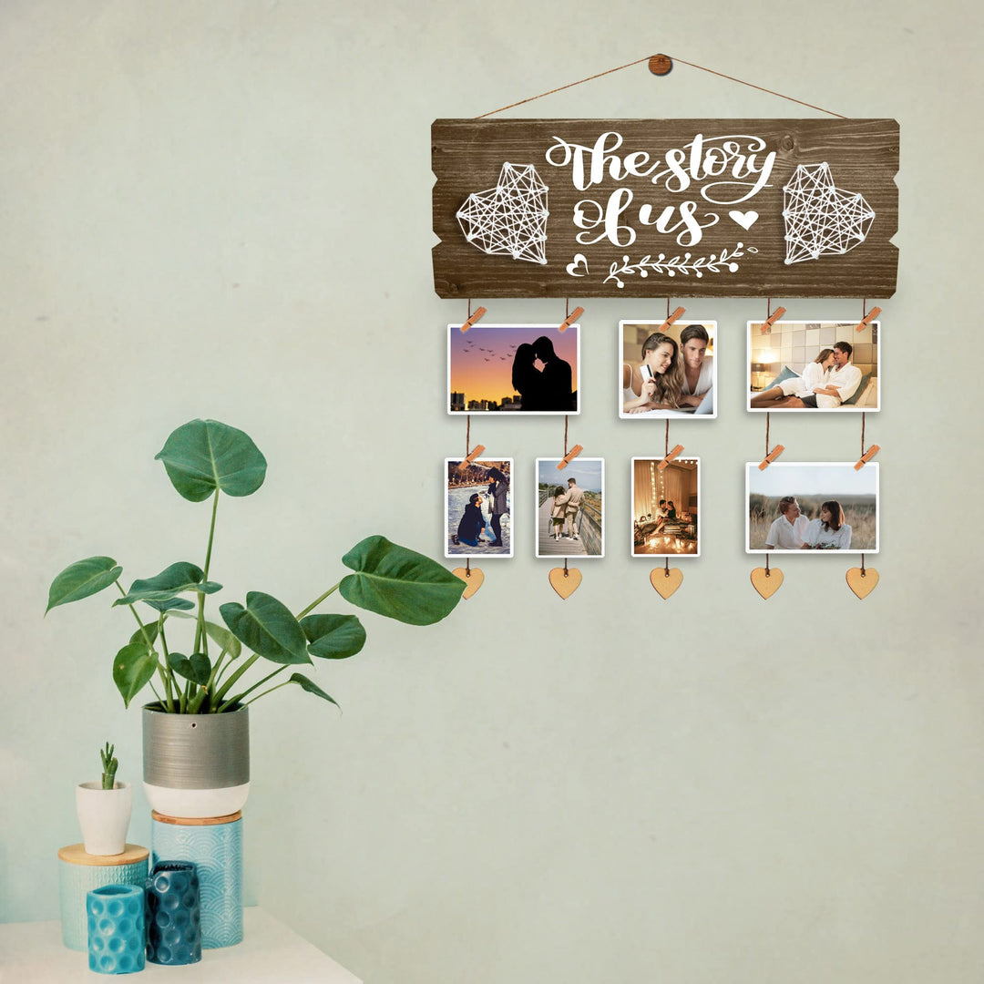 Bridal Shower Gift for Bride - Wedding Engagement Gifts for Women Bride to Be - New Couples Picture Hanging Board with Clips and Twine