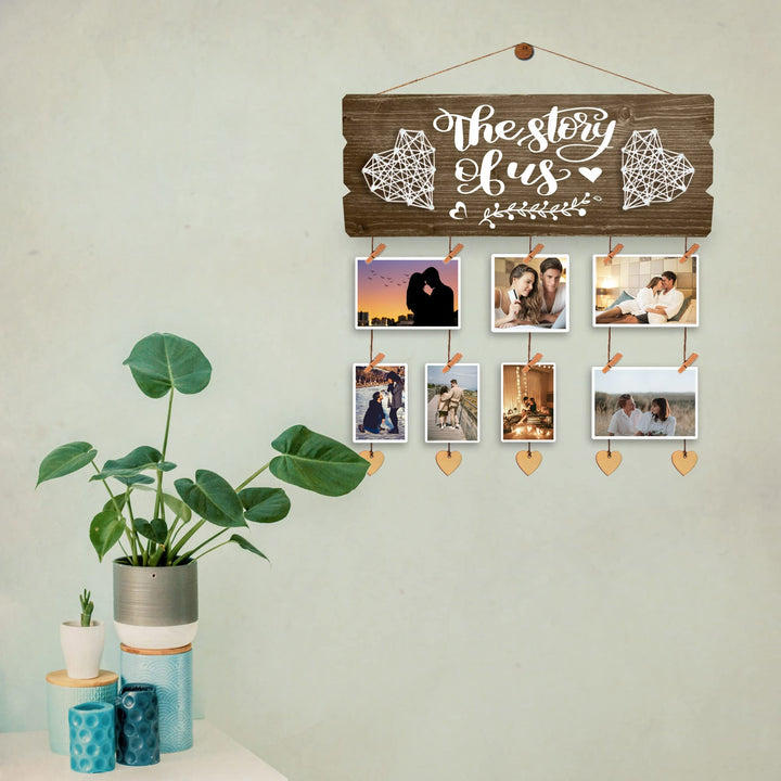 Bridal Shower Gift for Bride - Wedding Engagement Gifts for Women Bride to Be - New Couples Picture Hanging Board with Clips and Twine
