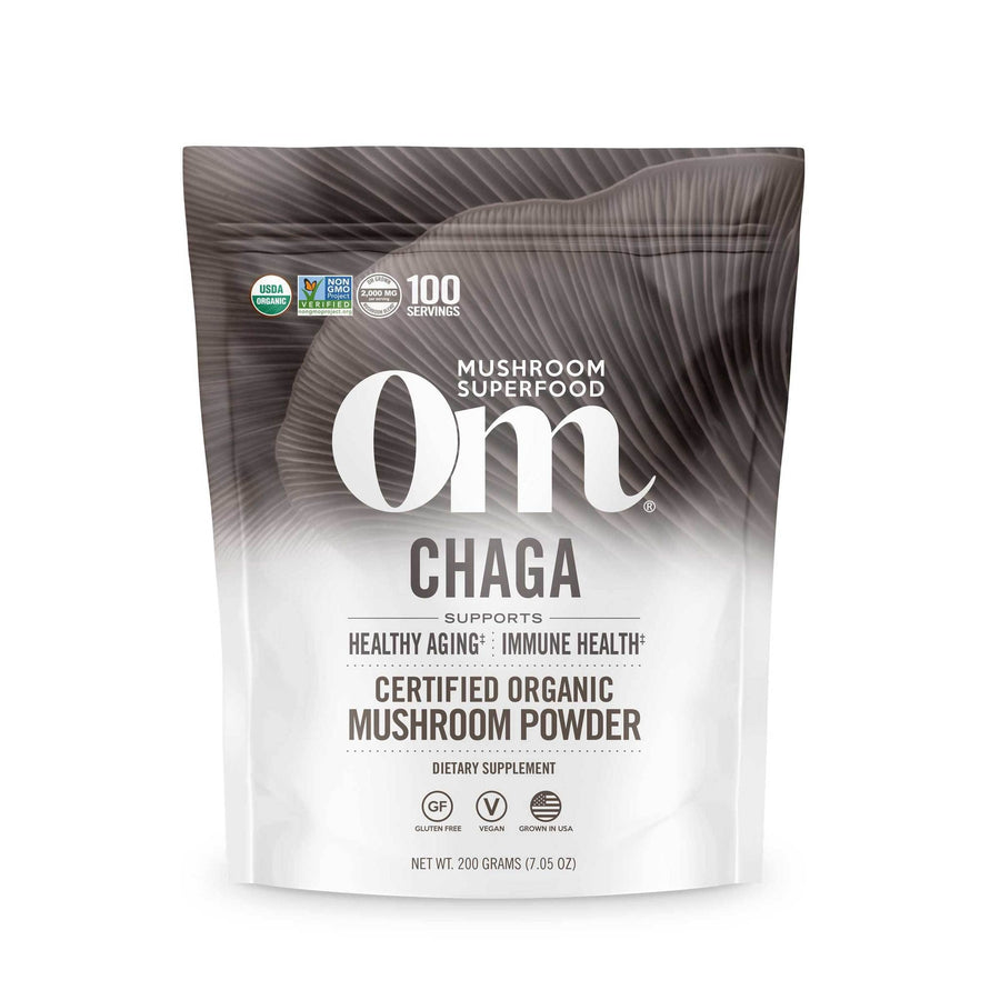 Chaga Organic Mushroom Powder, 7.05 Ounce Pouch, 100 Servings, US Grown, Sacred Antioxidants & Immune Support, Superfood Mushroom Supplement