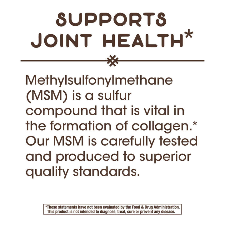 Nature&#39;s Way Premium Quality MSM 1000 mg Pure O