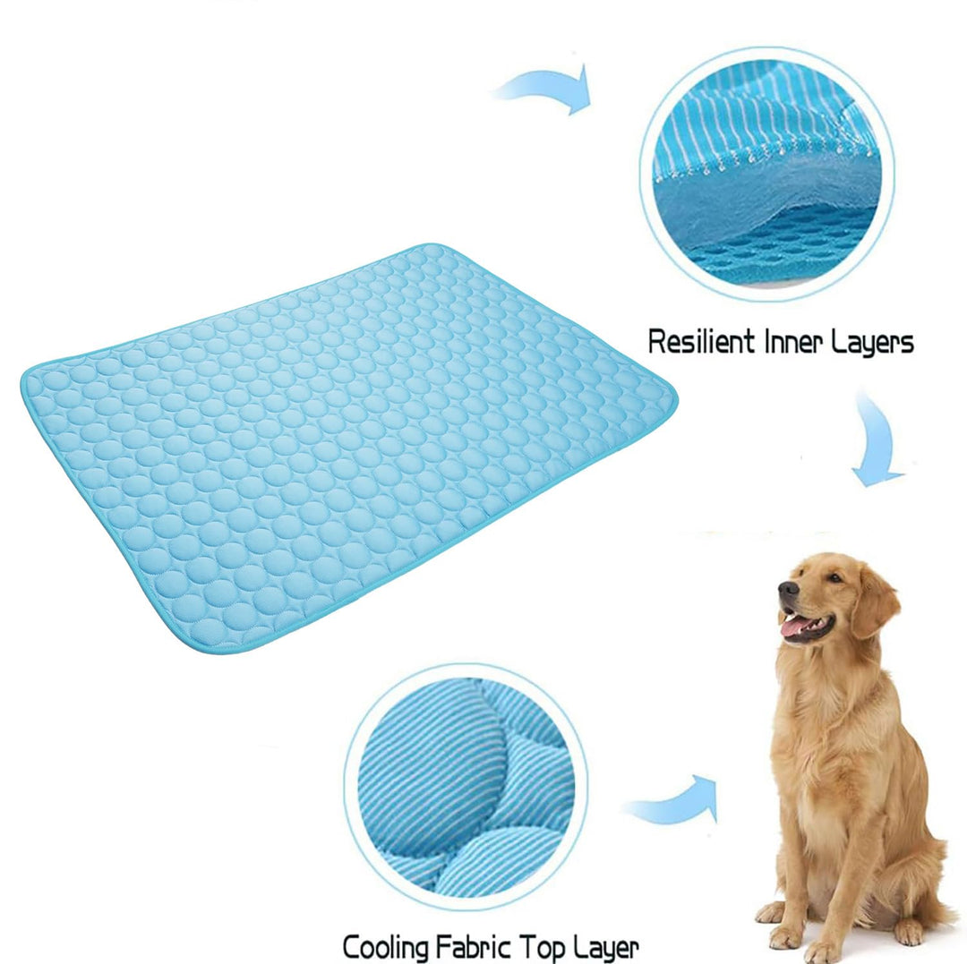 Summer Cooling Mat &amp; Sleeping Pad- Water Absorption Top, Materials Safe, Easy Carry, EZ Clean. Keep Cooling for Pets, Kids and Adults.(Blue, 40 x 28)