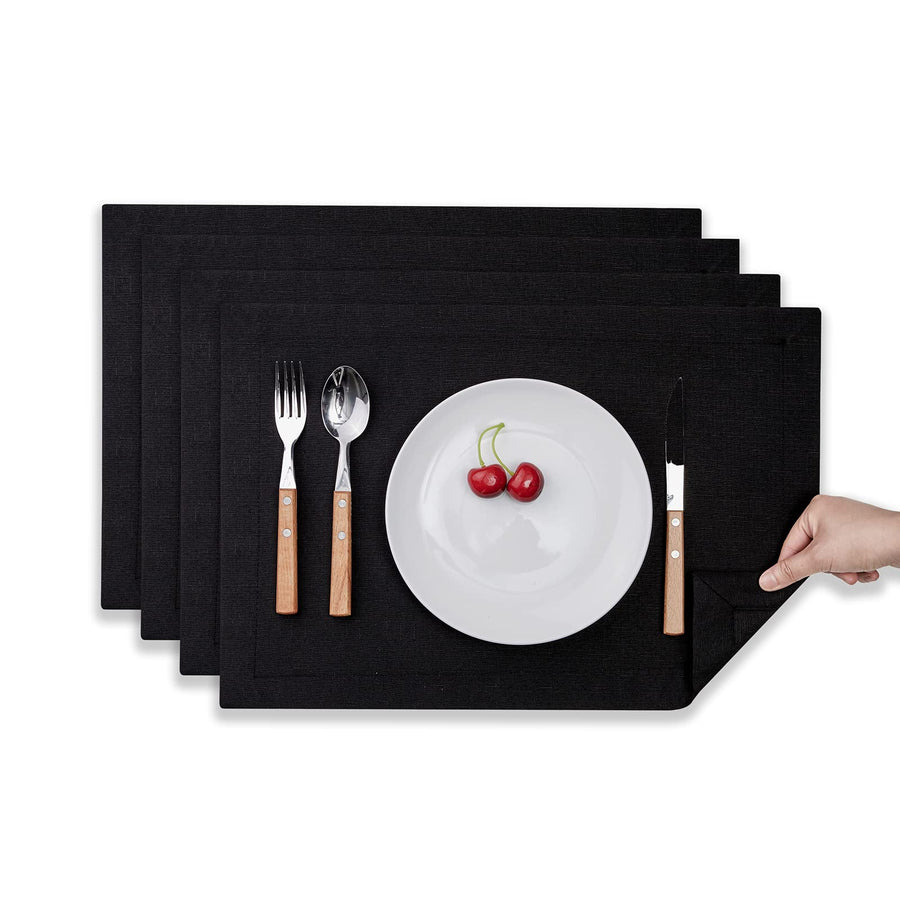 Mebakuk Cloth Placemats, Machine Washable Linen Style T