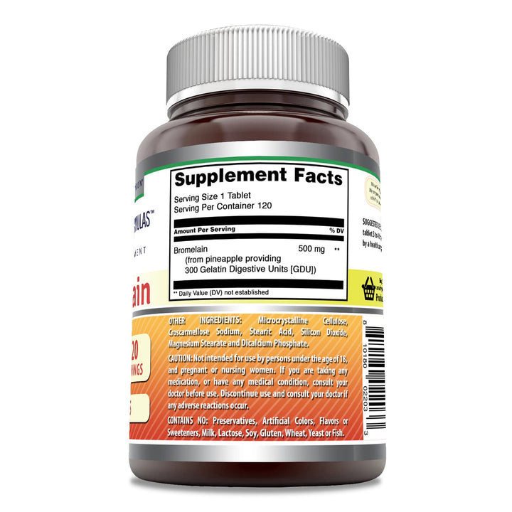 Amazing Formulas Bromelain 500 Mg 120 Tablets Supplemen
