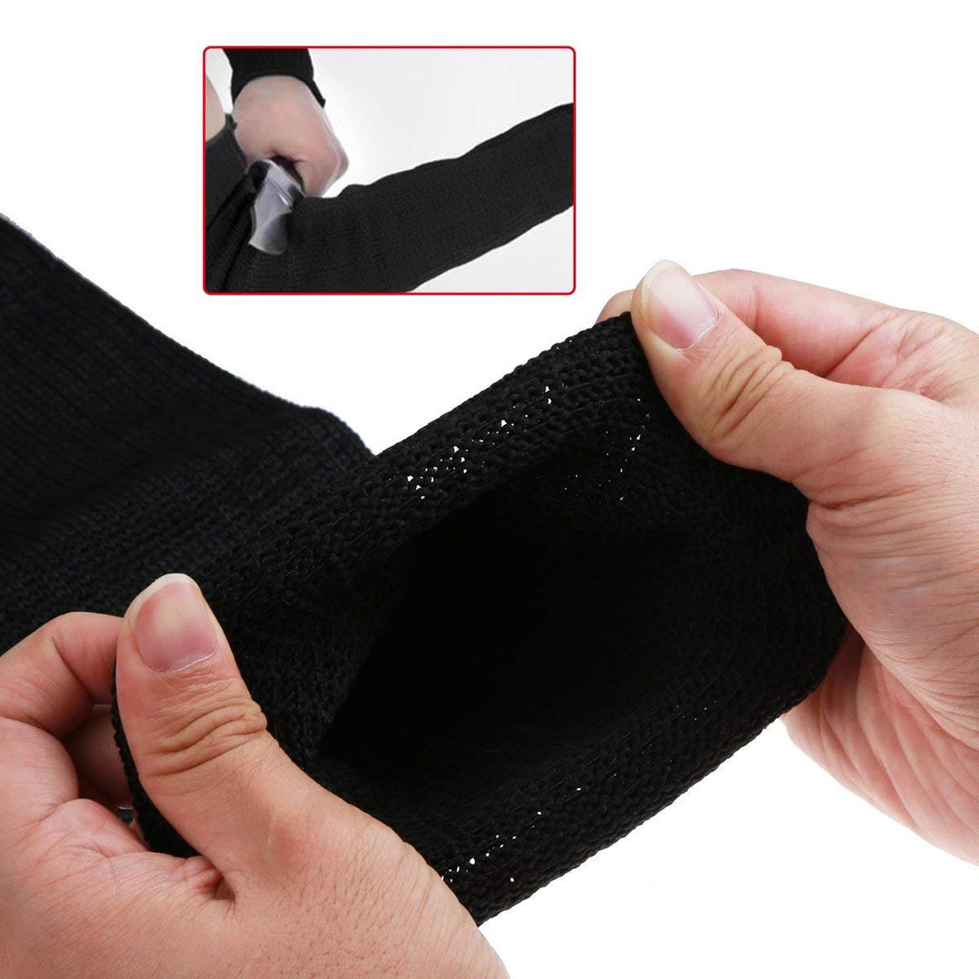 Arm Protection Sleeve for Men and Women, Scratch Kevlar Sleeve Cut Resitant Burn Protective Anti Abrasion Safety Arm Guard for Garden Kitchen Farm Yard Work 1 Pair - Black