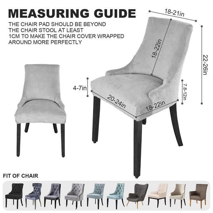 MIFXIN Velvet Wingback Side Chair Cover Slipcover Stret