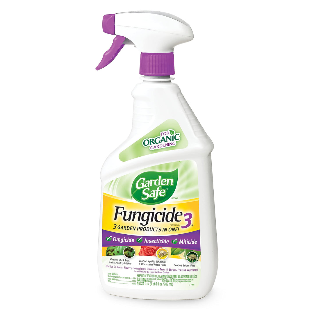 Fungicide, Prevents Fungal Diseases, Controls Black Spot, Rust and Powdery Mildew, Aphids, Whiteflies, Spider Mites, (RTU Spray) 24 fl Ounce