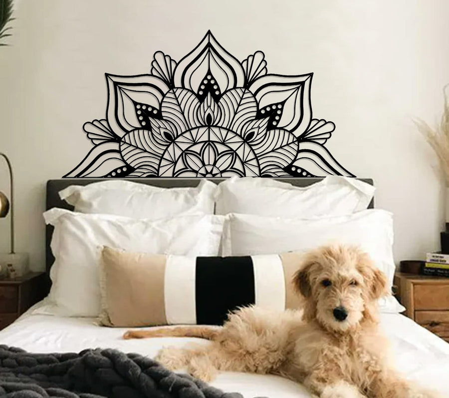 Large Metal Mandala Wall Art, Unique Lotus Flower Wall Decor Artwork, Suitable for Office and Home Indoor and Outdoor Decoration (Black)