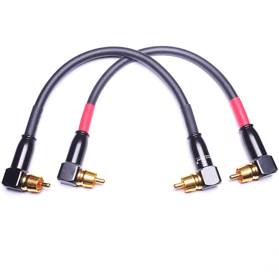 CESS-137-1f Right Angle RCA Preamp Jumpers Male to Male
