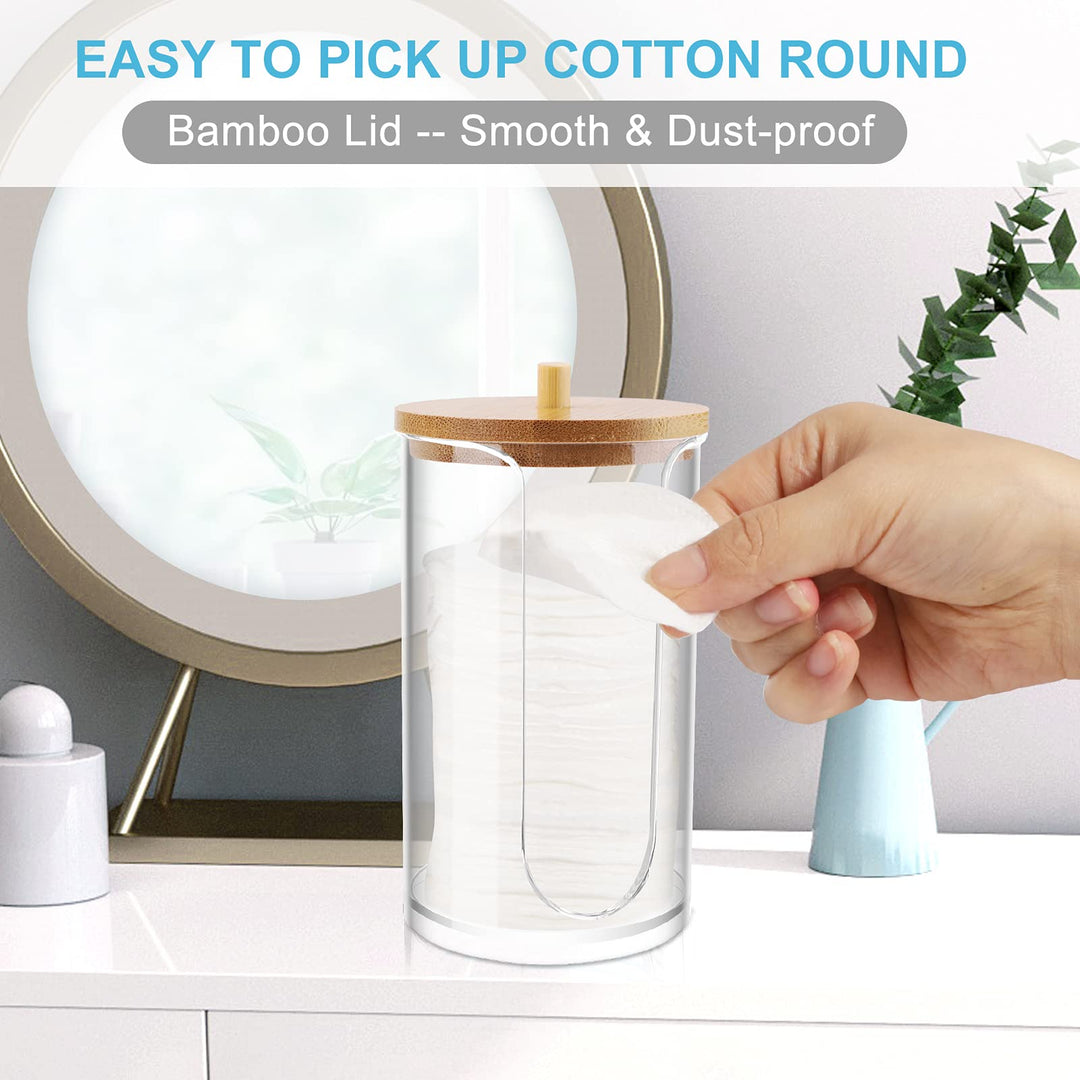 Acrylic Bathroom Cup Dispenser Holder for Disposable Paper Cup with Bamboo Lid, Mouthwash Cups Holder for Bathroom Guest Room Counter-tops (clear 1 pack)
