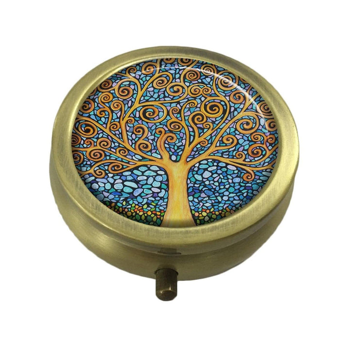 FQJNS The Tree of Life Art Custom Fashion Round Pill Bo