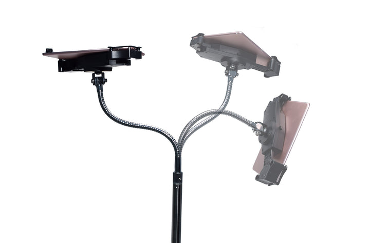 Gooseneck Floor Stand – CTA’s Compact, Adjustable Gooseneck with Swivel Casters for iPad 7th/ 8th/ 9th Gen 10.2”, iPad Air 4, 12.9”, Surface Pro, Zebra &amp; Other 7-13” Tablets (PAD-CGS)