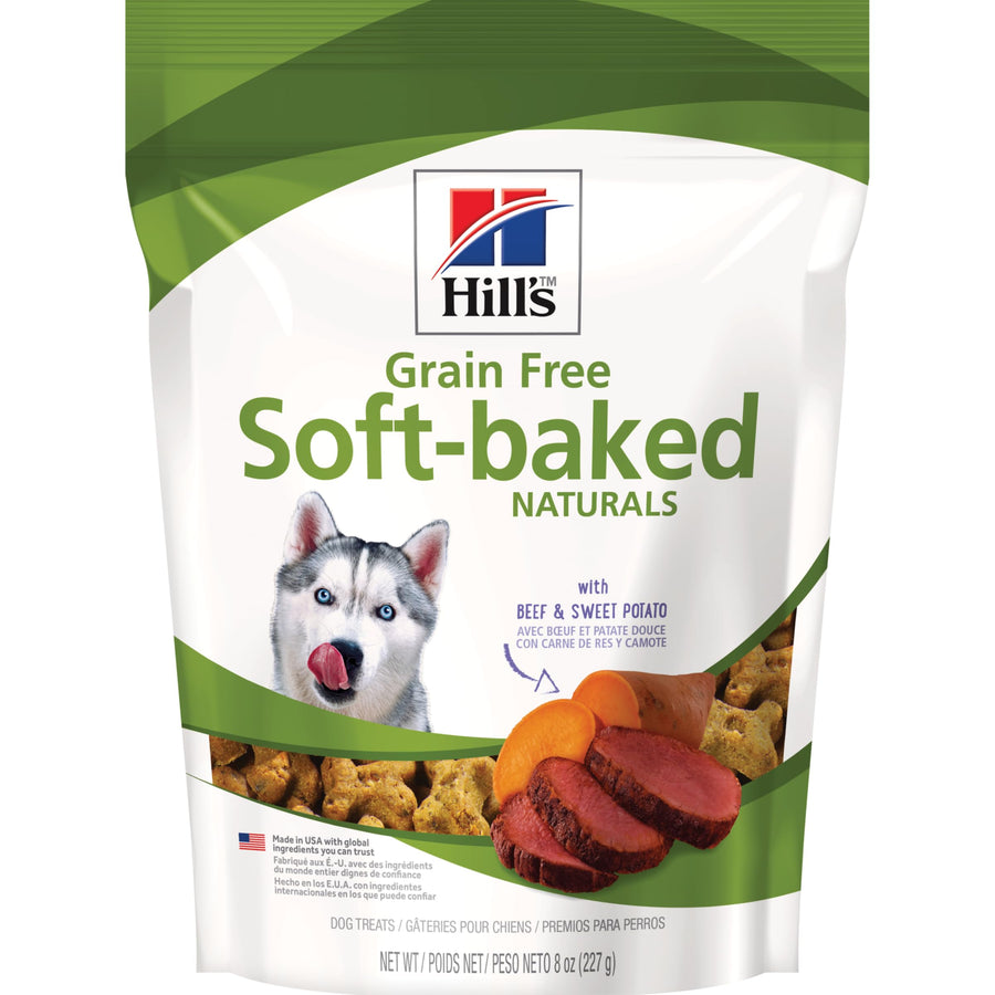 Grain Free Soft Baked Naturals, All Life Stages, Great Taste, Dog Treats, Beef & Sweet Potato, 8 oz Bag
