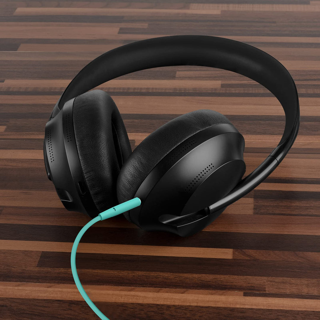 Geekria Audio Cable with Mic Compatible with Bose QuietComfort Ultra, QCSE, QC45, QC35 Gaming II, 700ANC Headphones Cable, 2.5mm to 3.5mm Replacement Stereo Cord with Inline Microphone (4ft/1.2m)