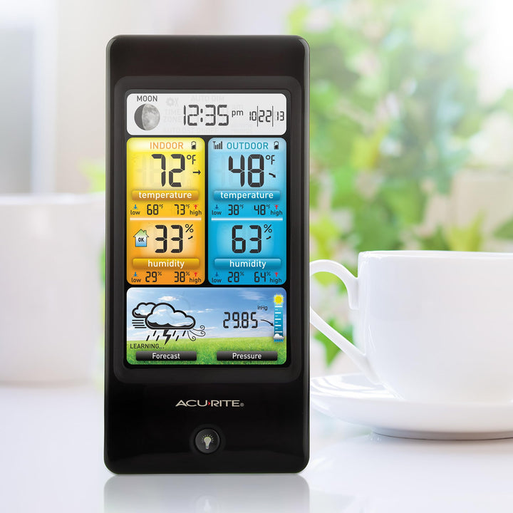 AcuRite 02016 Color Weather Station with Forecast/Temperature/Humidity, Black