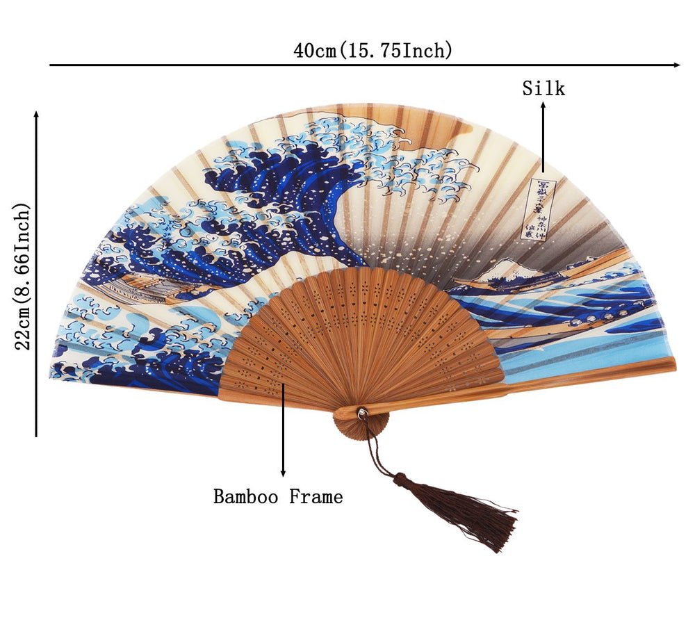 Small Folding Hand Fan – Women Hand Held Fans, Retro Ba