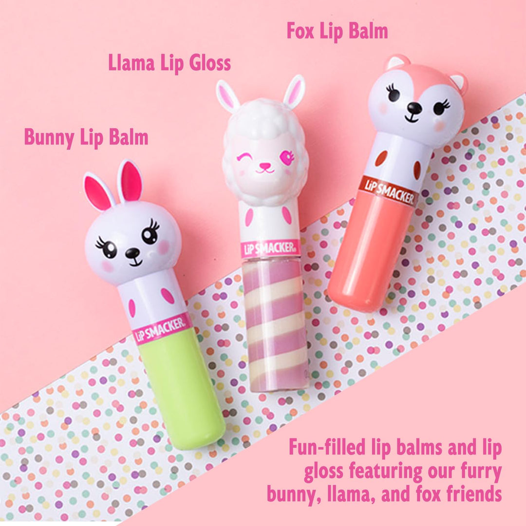 Lippy Pals, Unicorn, Panda, Kitten, Lip balm for Kids - Foxy Apple, Hoppy Carrot Cake, Strawberry Llama