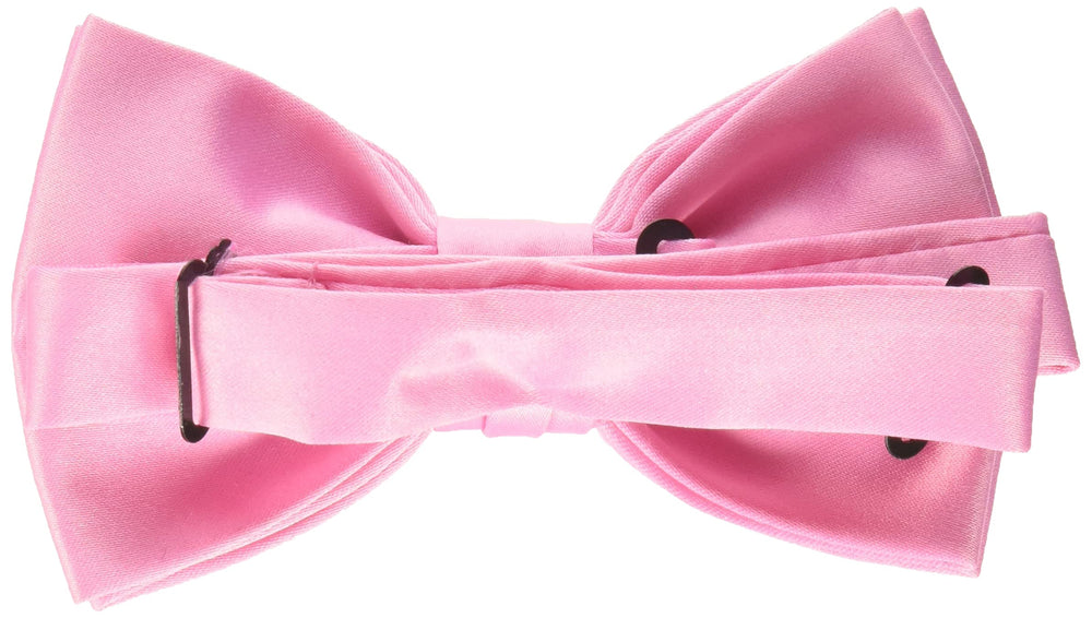 Stacy Adams Men's Satin Solid Bow Tie, Pink, One Size