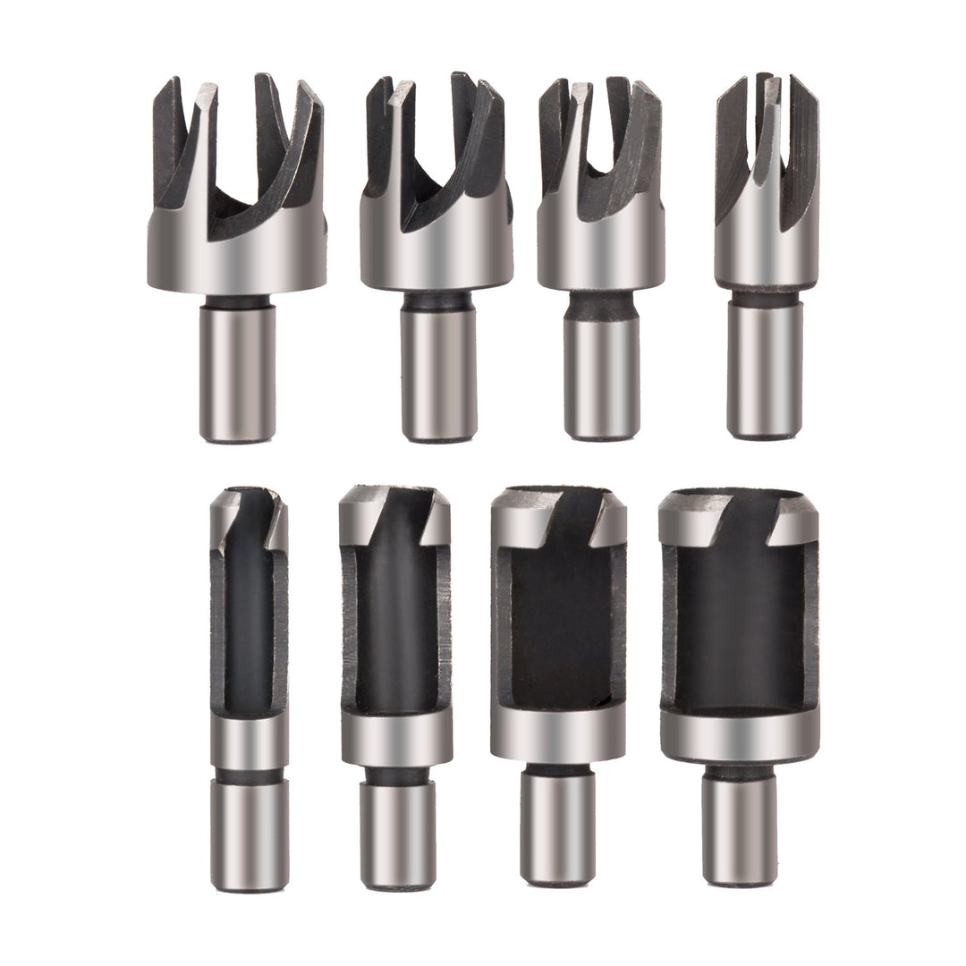 Rocaris 8pcs Wood Plug Cutter Drill Bit Set Straight an