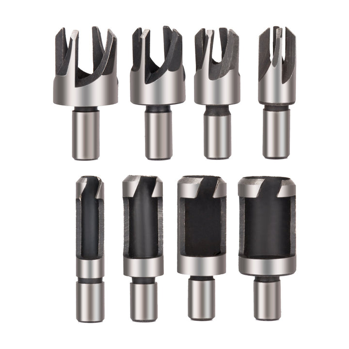 Rocaris 8pcs Wood Plug Cutter Drill Bit Set Straight an