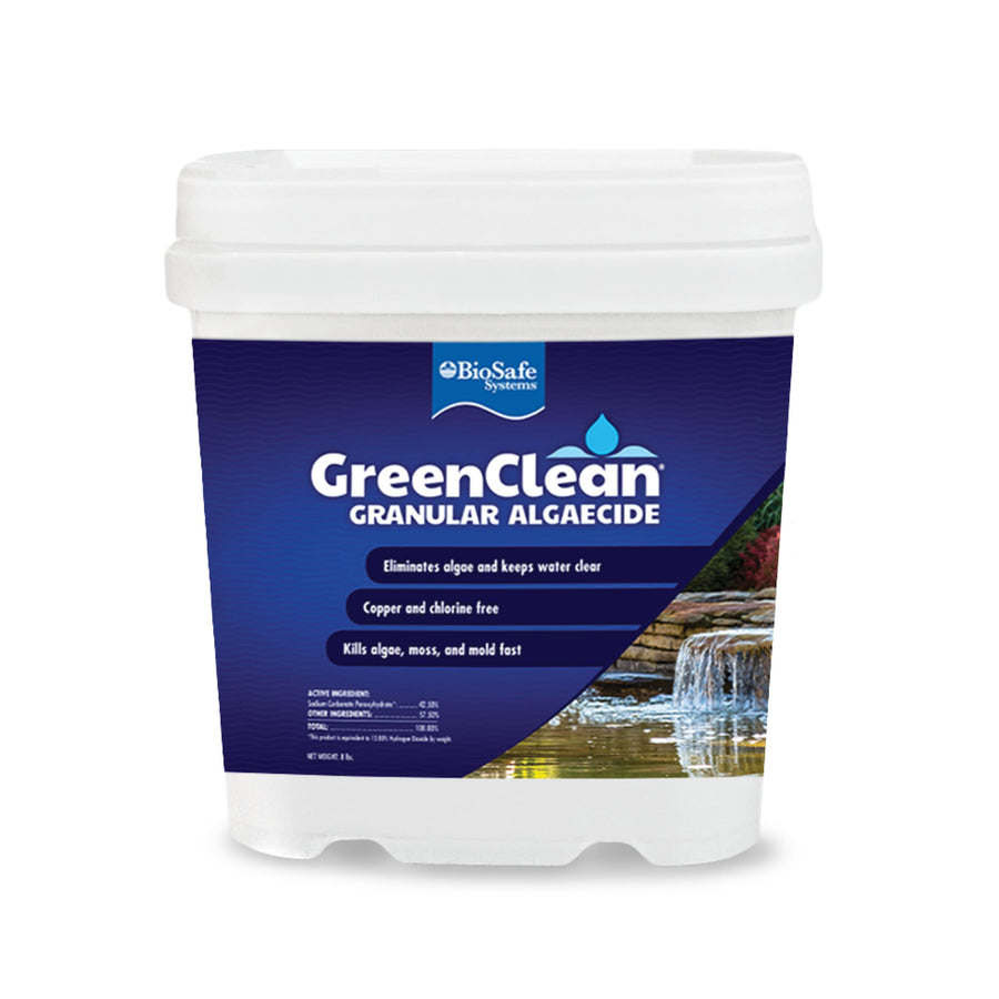3002-8 GreenClean Granular Algaecide String Algae Control for Koi Ponds, Fountains, Waterfalls, Water Features on Contact, 8 lbs, EPA Registered