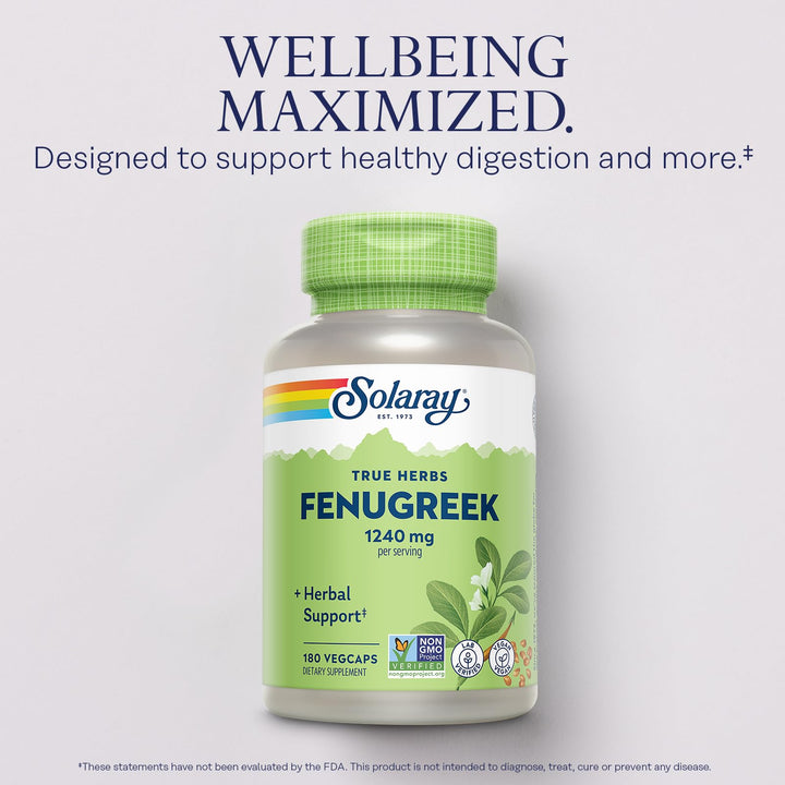 Solaray Organic Fenugreek Seed Supplement, 620 mg, 100 