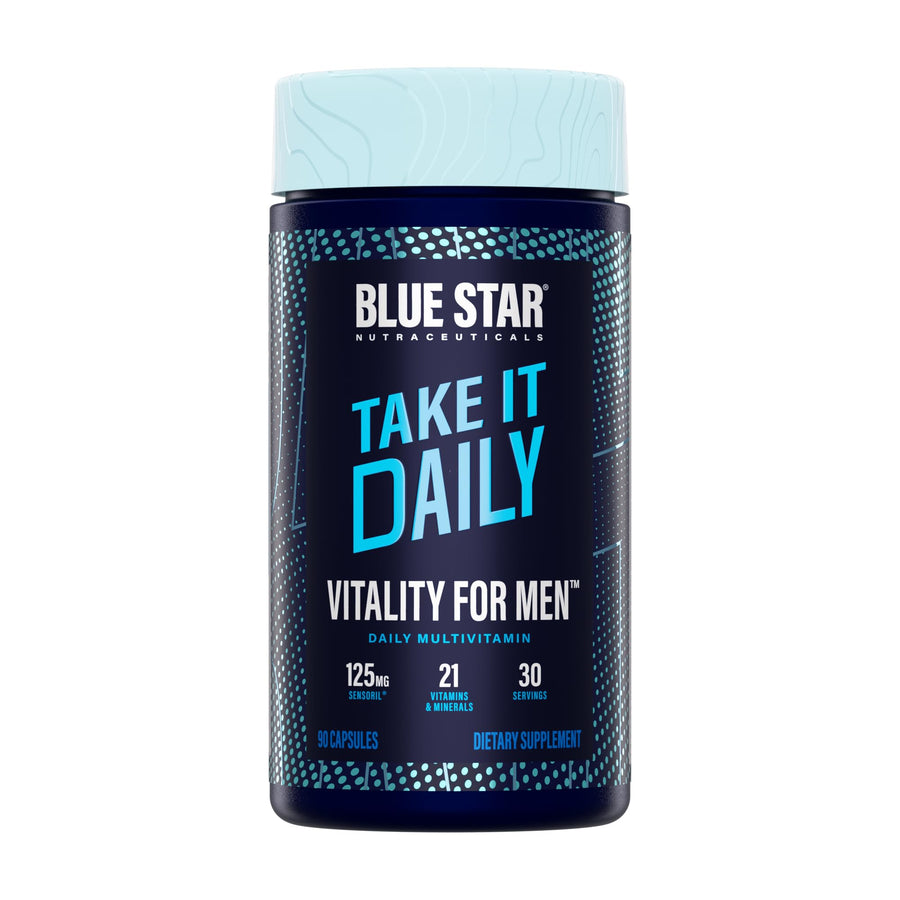 Vitality for Men - Multivitamin & Mineral Formula for Men who Workout, w/Ashwagandha and B-Vitamins - Energy You’ll Notice - 90 Veggie Capsules