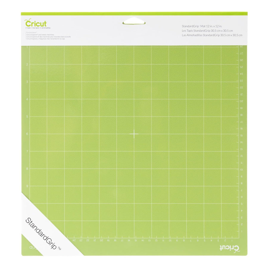 StandardGrip Cutting Mat, 12”x12” (2pc) – Compatible with Machines – Rubber Adhesive Mats Grip Material During Cutting - Easily Remove Once Complete – Perfect for Medium-Weight Materials