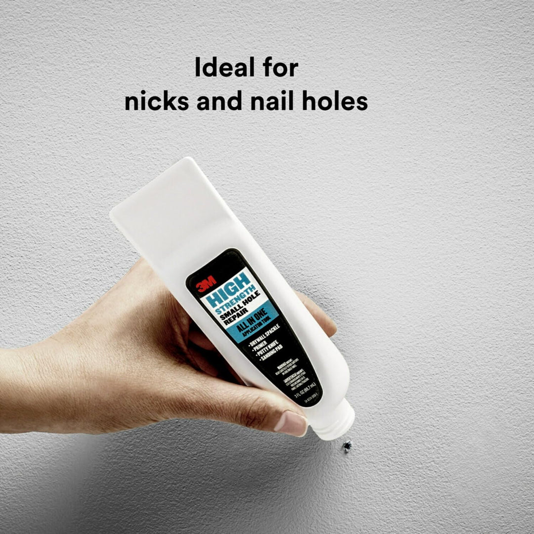 Small Hole Repair High Strength, All in One Applicator Tool, 1-Pack, Quick and Easy Repair for Nicks and Nail Holes, Includes Putty Knife, Spackle, and Sanding Pad For Wall Repairs (SHR-3-AIO)