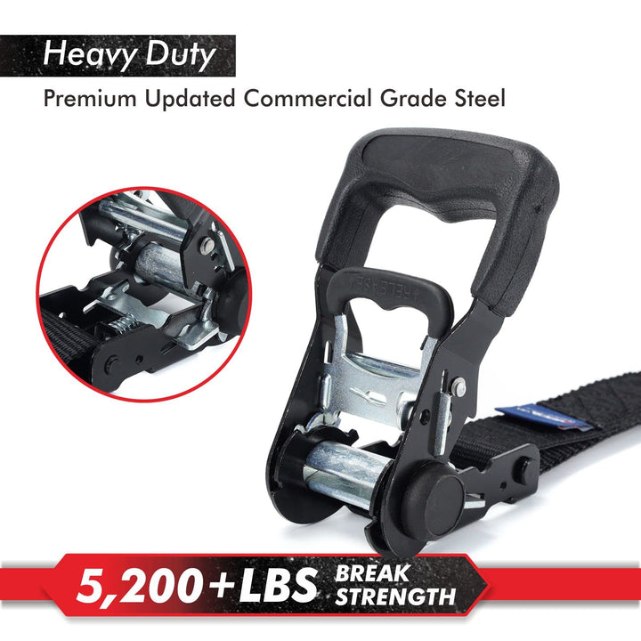 MOCA Heavy Duty Ratchet Tie Down Straps - 5200 Lbs Brea
