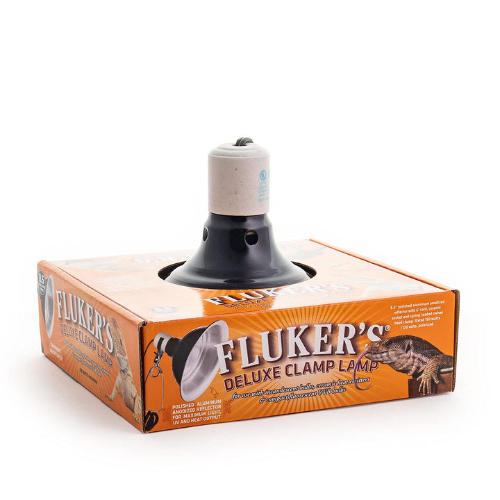 Fluker's Repta-Clamp Lamp, Heavy Duty Clamp Light For Reptile Tanks and Terrariums, UL/CUL Approved, Great for Reptile Basking, 150-Watt Maximum with On/Off Switch, 8.5