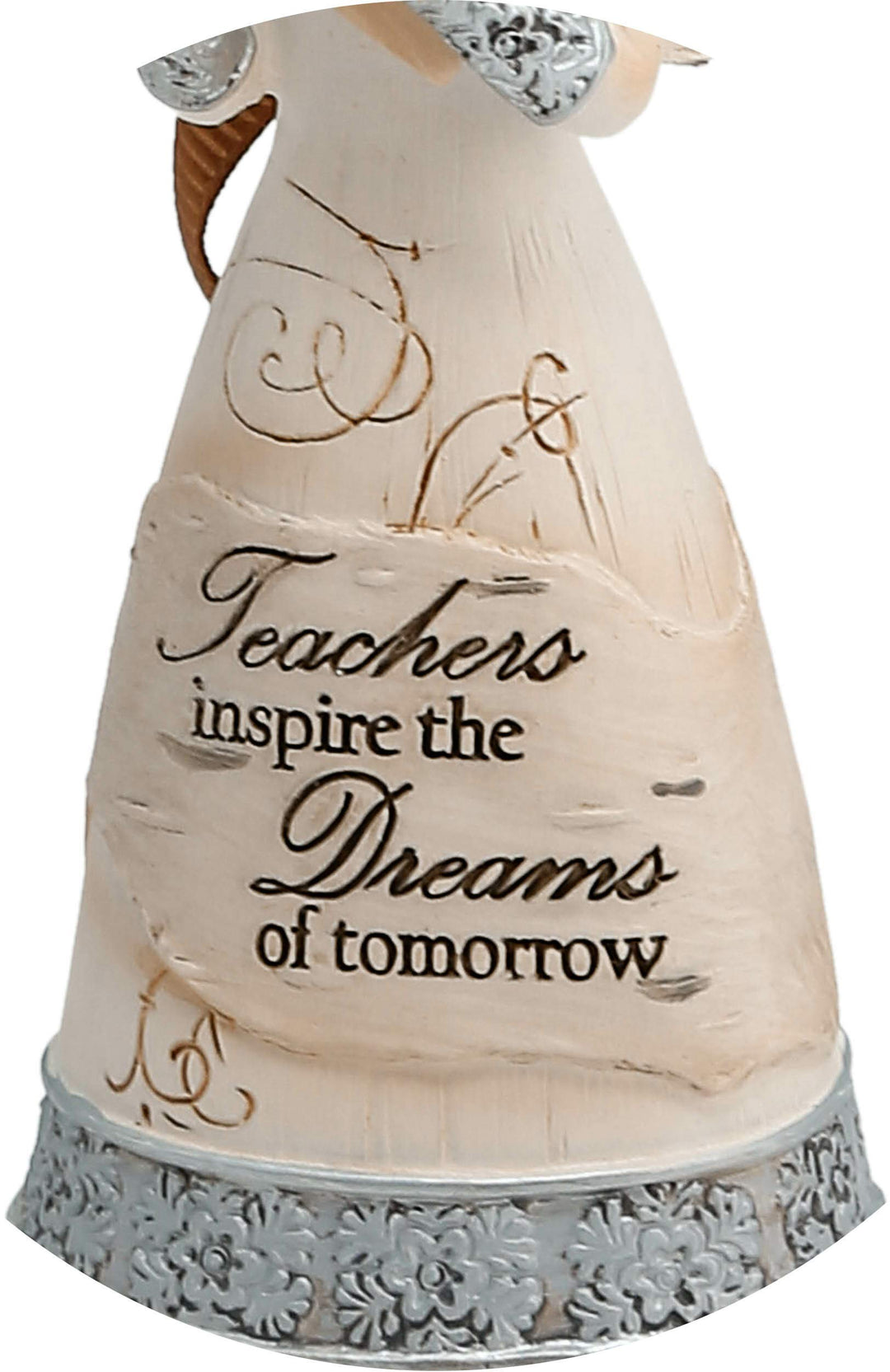 82344 Elements Teacher Angel Figurine, 4-1/2-Inch, Silver