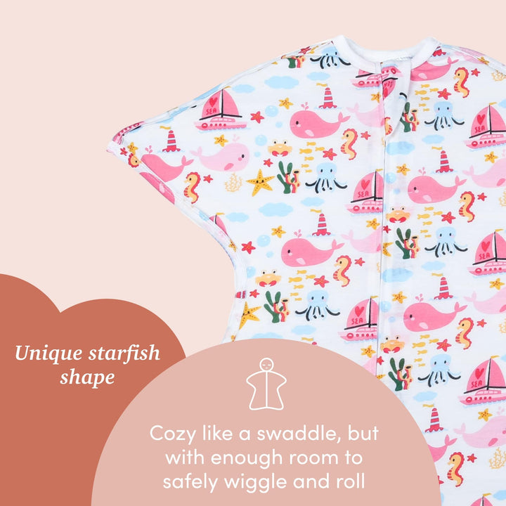 Zipadee-Zip Baby Swaddling Blanket 6-12 Months - Transition Swaddle with Zipper Convenience - Nautical Girl, M