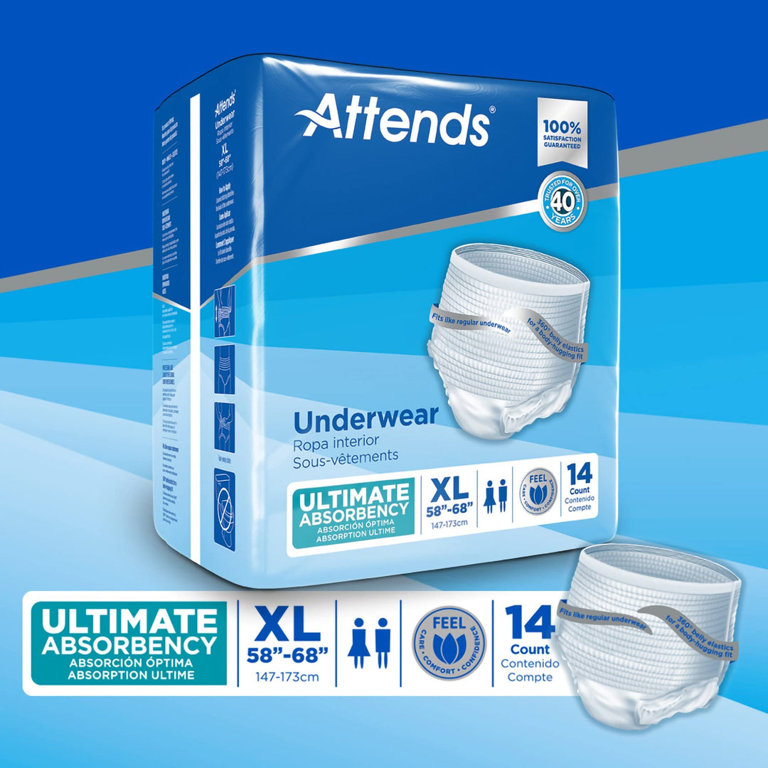 Super Plus Underwear, XL, Extra Large, Heavy Absorbency, APP0740 - Pack of 14