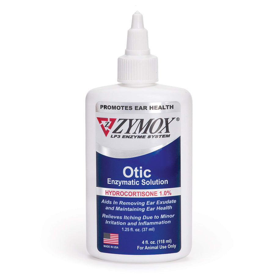 Otic Enzymatic Solution for Dogs and Cats to Soothe Ear Infections with 1% Hydrocortisone for Itch Relief, 4oz