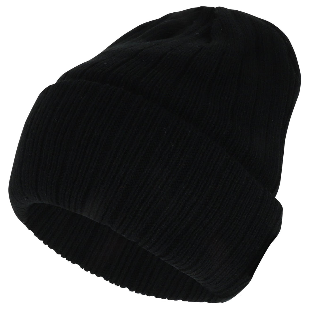 3M Thinsulate Insulation Fleece Lined Long Cuff Ribbed Beanie - Brown