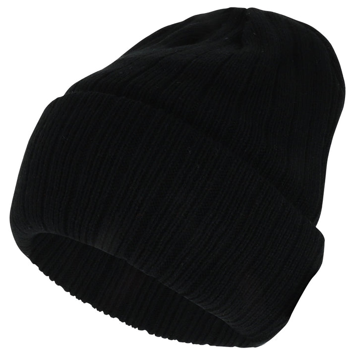 3M Thinsulate Insulation Fleece Lined Long Cuff Ribbed Beanie - Brown