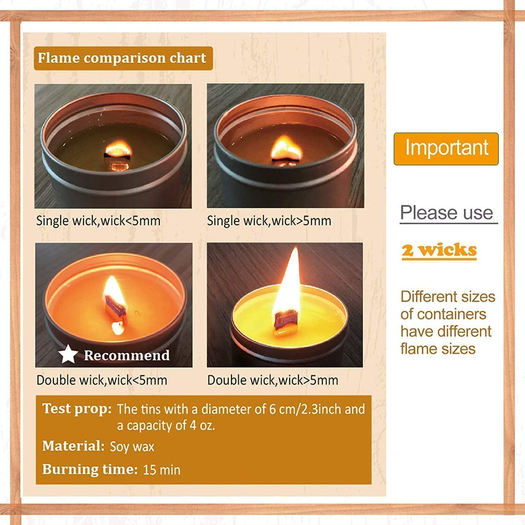 PXBBZDQ 200 PCS Wood Wicks for Candles Making 0.5 X 5.9 Crackling Wooden Candle Wick for Soy Candle Making,Long Woodwick 100 Sets