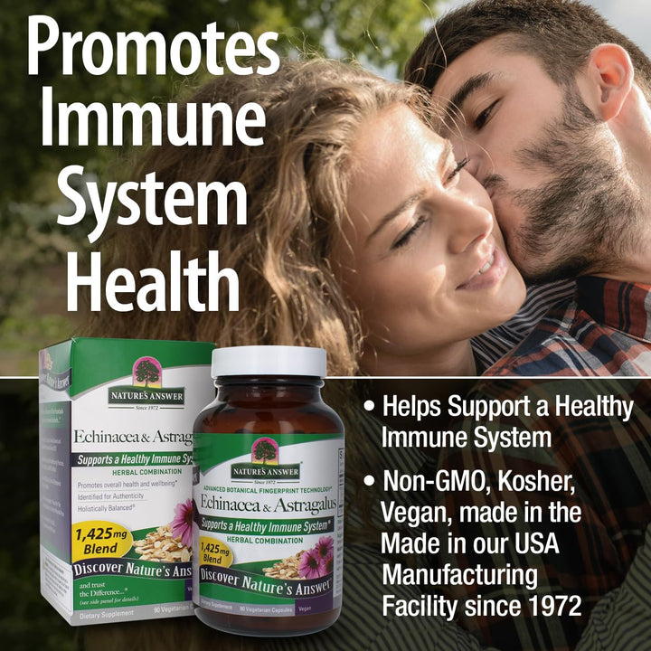 Nature&#39;s Answer Echinacea &amp; Astragalus | Supports a Healthy Immune System | Vegan, Non-GMO &amp; Kosher Certified |Capsules 90Ct