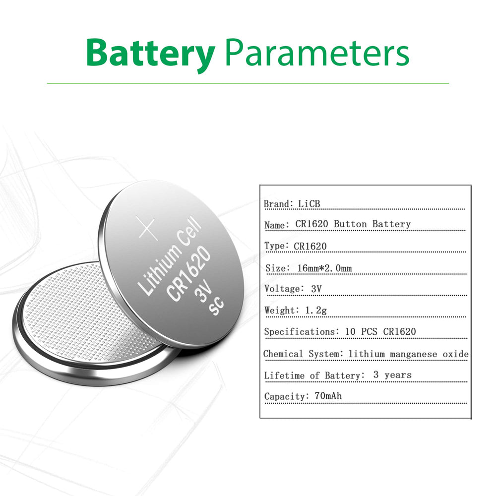 LiCB CR1620 3V Lithium Battery CR 1620 (10-Pack)