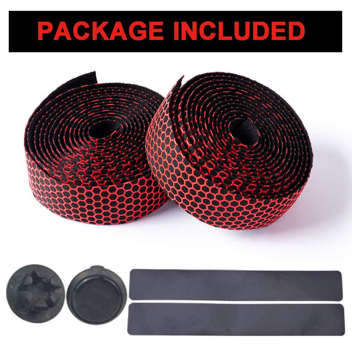 Bike Handlebar Tapes, Road Bicycle Bar Tape, Handle Wraps 2 Rolls for Road Bikes and Cycling(Red)