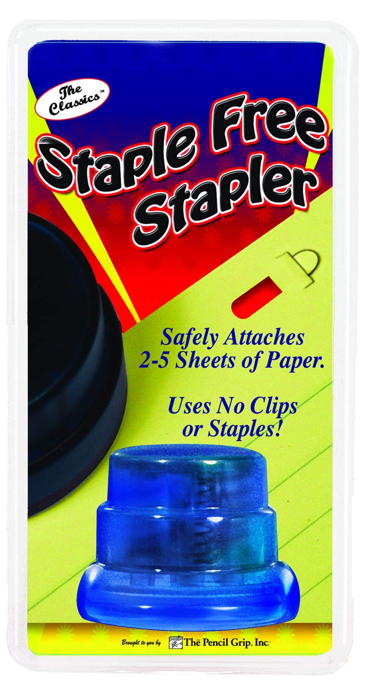 The Classics Staple-Free Stapler the Paper Grip with 5 Sheet Capacity, Kid Safe (TPG-133)