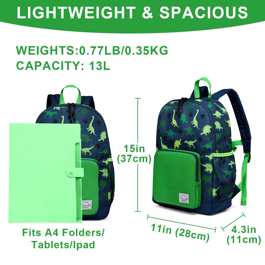 Toddler Kids Backpack for Boys, Cute Lightweight Water Resistant Preschool Backpack for Children Kindergarten Bookbag Dinosaur